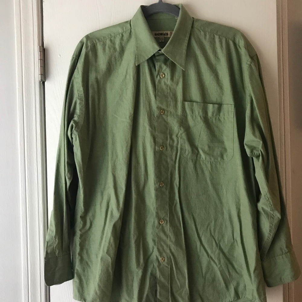 Men's BACHRACH Green Dress Shirt